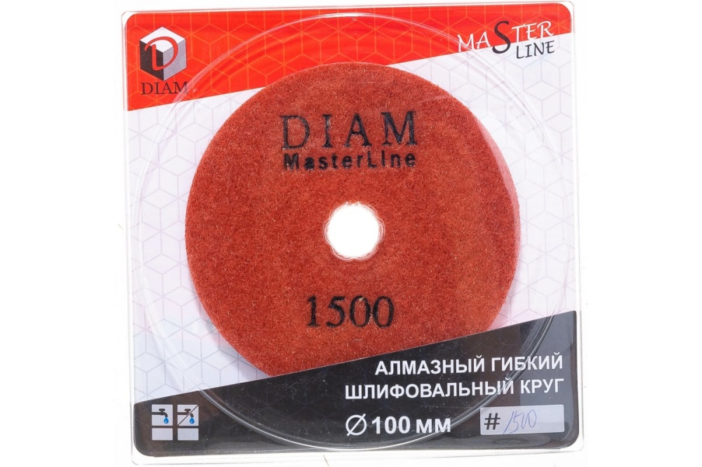 Круг алмазный гибкий шлифовальный АГШК (100х2.5 мм; №1500; мокрая) Diam 000579