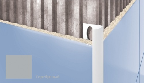  Профиль для плитки CEZAR внешний 10мм серебро
