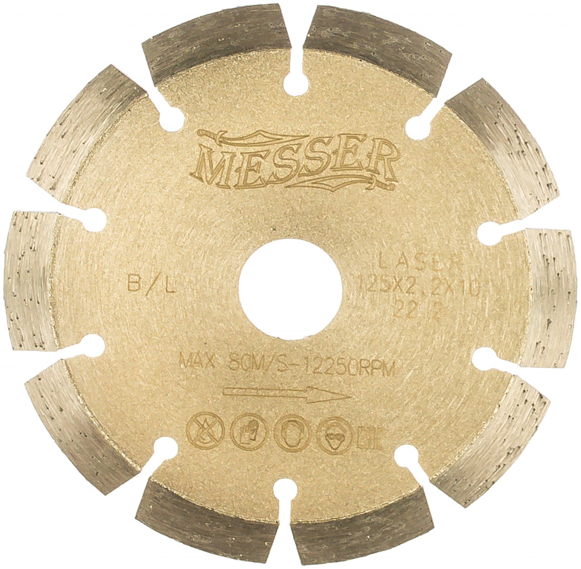 Диск алмазный сегментный B/L по бетону 125D-2.2T-10W-10S-22.2 MESSER 01-13-125