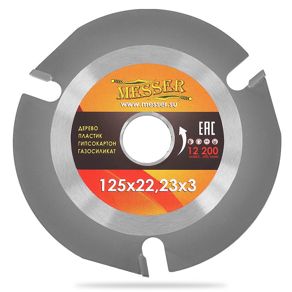 Диск универсальный ТСТ (125х22.2х3 мм; Z3) для УШМ MESSER 10-40-333