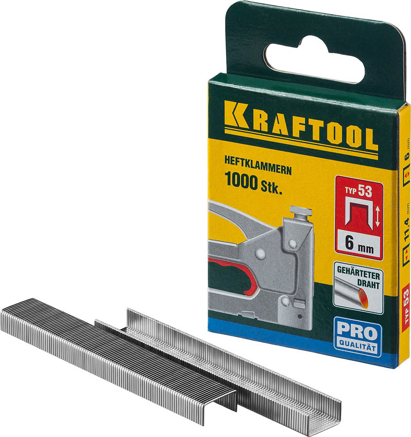 KRAFTOOL 18  мм скобы для степлера узкие тип 53, 1000 шт