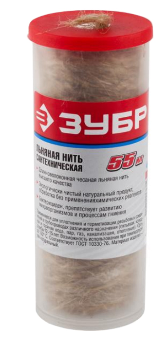 ЗУБР 55 м, нить льняная сантехническая