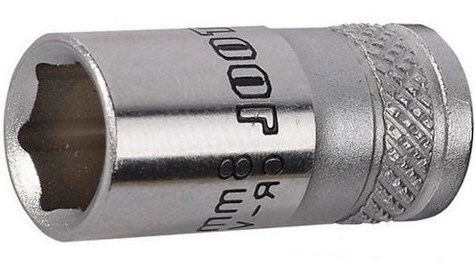 Торцовая головка KRAFTOOL "INDUSTRIE QUALITAT", Cr-V, FLANK, хромосатинированная, 1/2", 8 мм