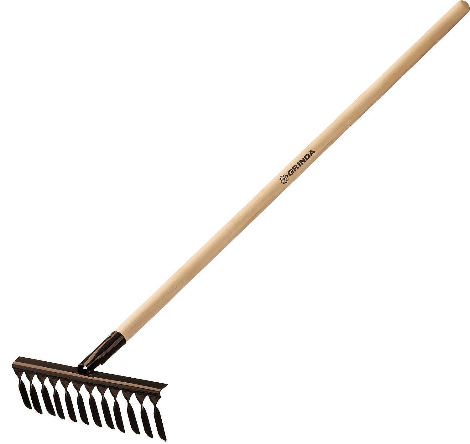 Садовые грабли GRINDA GS-12 WOOD 385 х 95 х 1300 мм 12 витых зубцов деревянный черенок