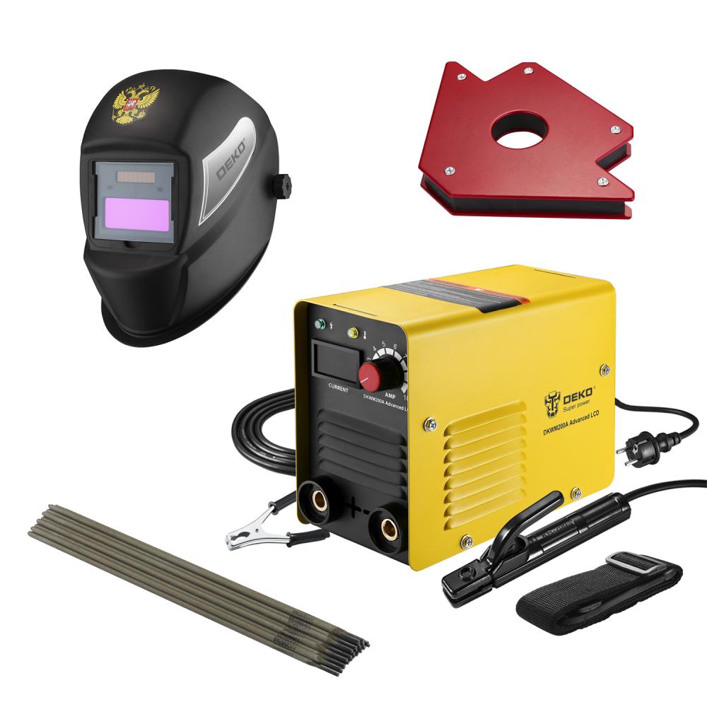 Набор для сварки DEKO (DKWM200A LCD Advanced, DKM BLACK, DKMC1, набор электродов) 051-4684