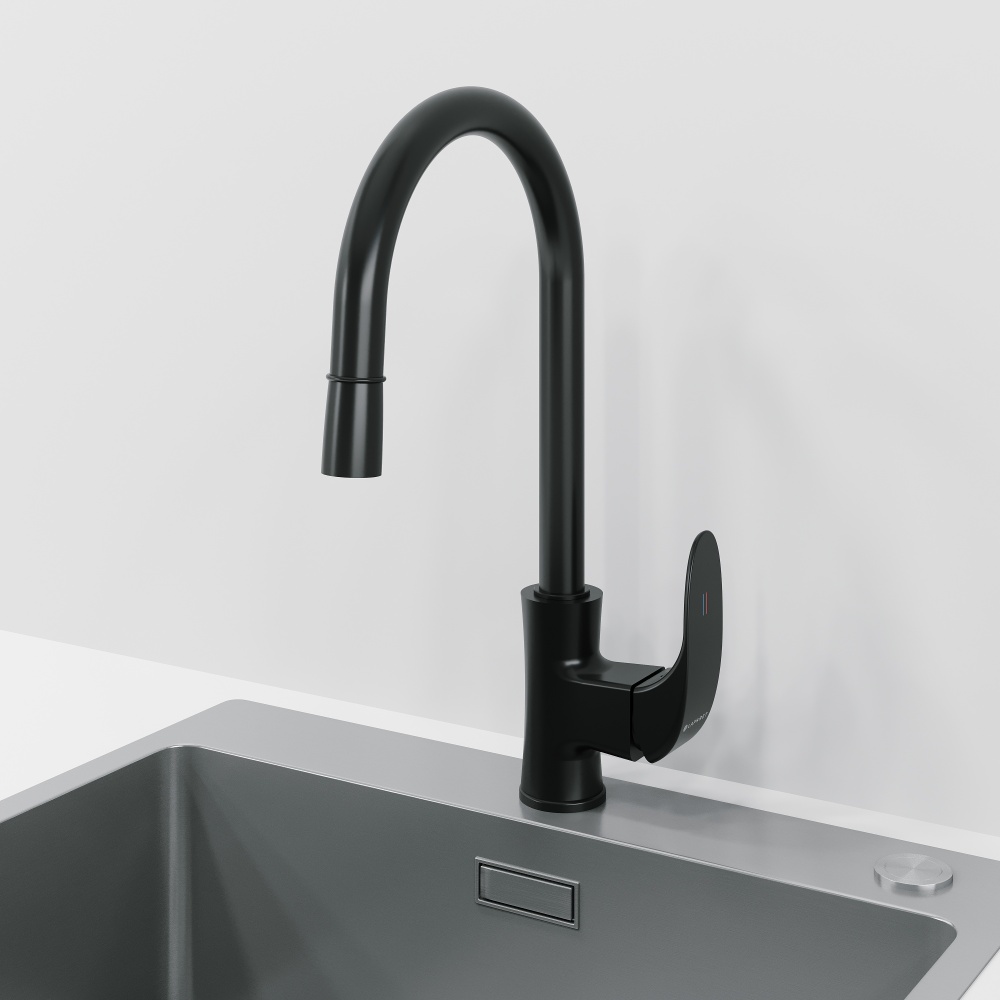  Смеситель для кухни LAPARET LISERA с выдвижным изливом BLACK N2042429LPT
