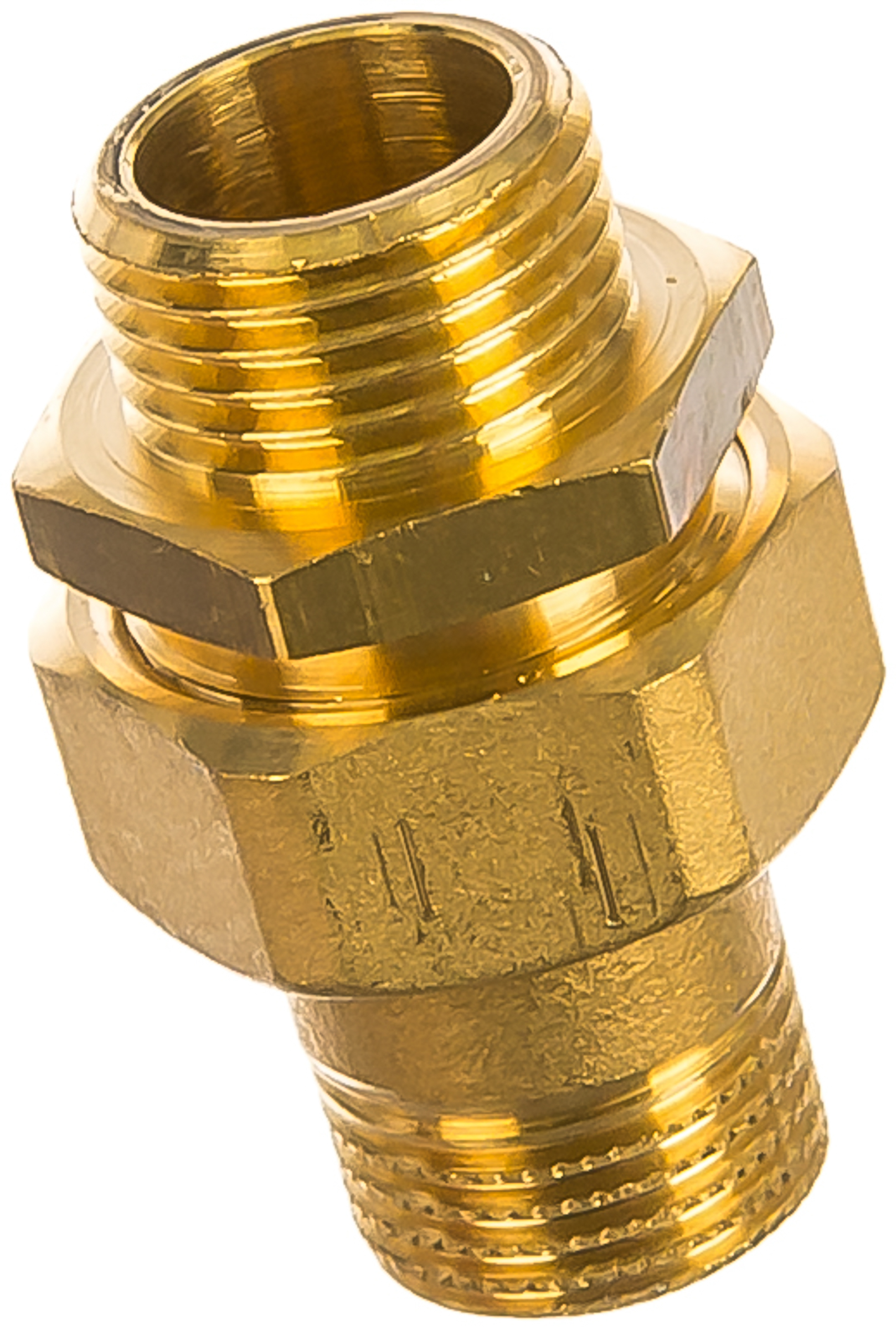 Соединитель GENERAL FITTINGS прямой с накидной гайкой, латунь, ш/ш, 1/2"