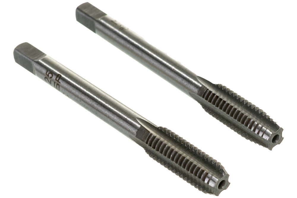 ЗУБР М8x1.25мм, комплект метчиков, сталь 9ХС, ручные, 4-28006-08-1.25-H2