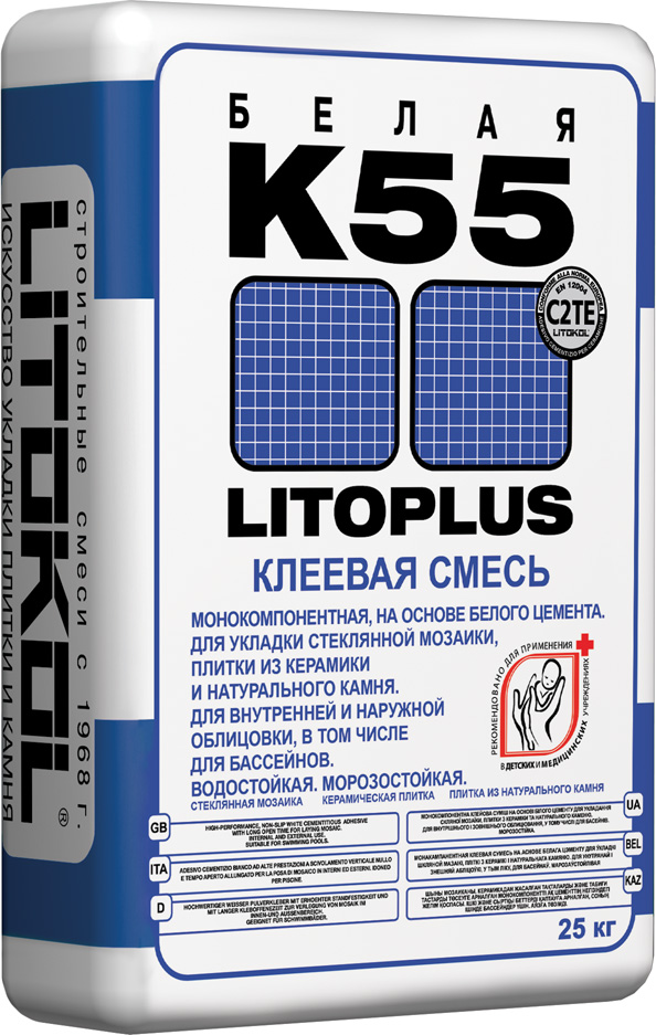  LitoPLUS K55 EVO клеевая смесь белая 25kg