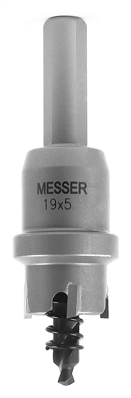Коронка ТСТ с центрирующим сверлом и толкающей пружиной (19х5 мм) MESSER 20-05-019