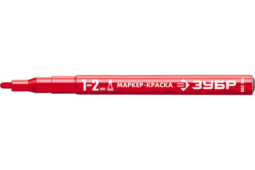 Маркер-краска ЗУБР, 1 мм круглый, красный, МК-200, серия Профессионал