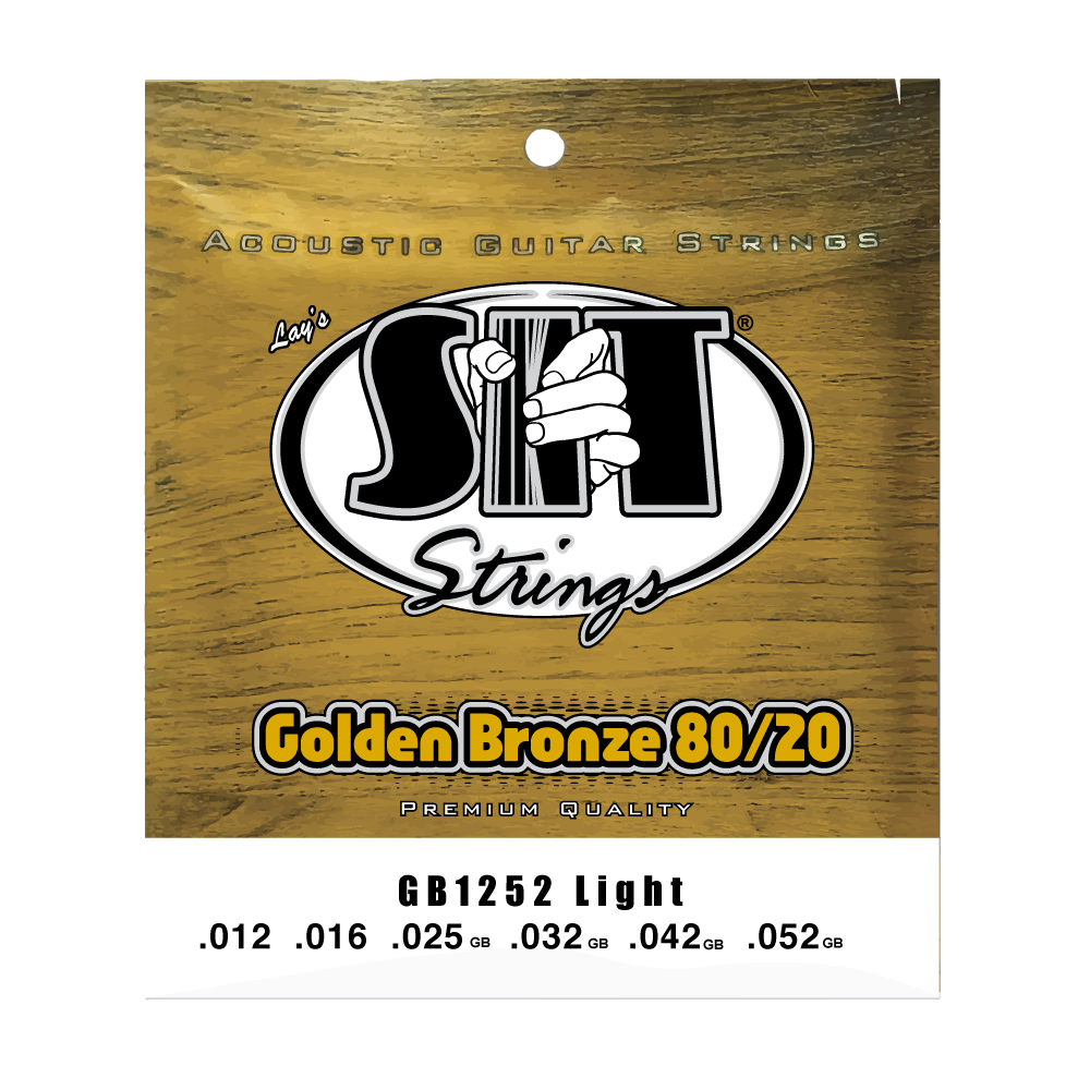 Струны для акустической гитары SIT GB1252, Golden Bronze Light 80/20, 12-52