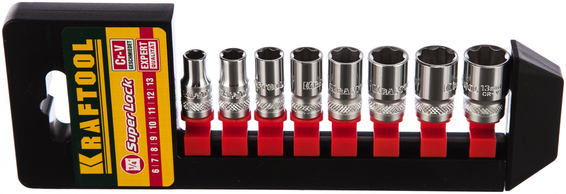 Набор торцовых головок 1/4", 6-13мм, 8шт Kraftool EXPERT QUALITAT SUPER LOCK 27860-H8_z01