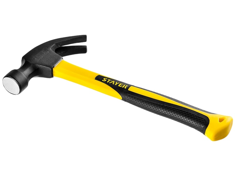 Молоток-гвоздодер с фибергласовой рукояткой STAYER Fiberglass 560 г 2026-560_z01