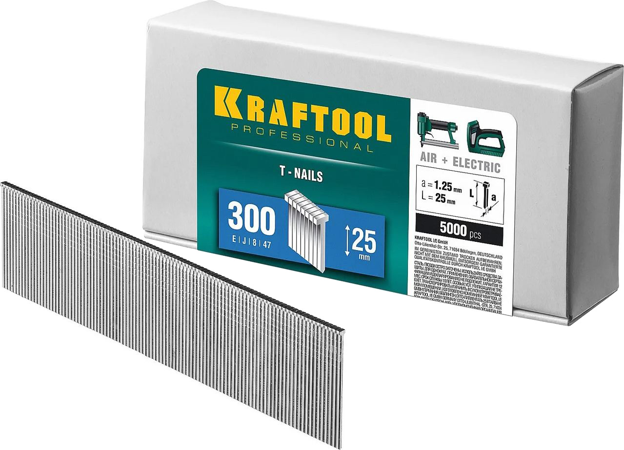 KRAFTOOL 25  мм гвозди  для нейлера тип 300, 5000 шт