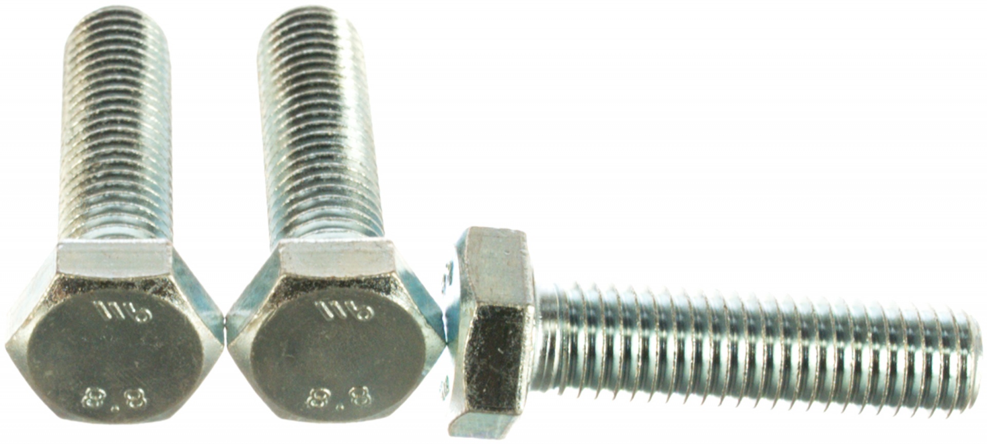 Болт с шестигранной головкой, DIN 933, M12x45 мм, 3 шт, кл. пр. 5.8, оцинкованный, ЗУБР