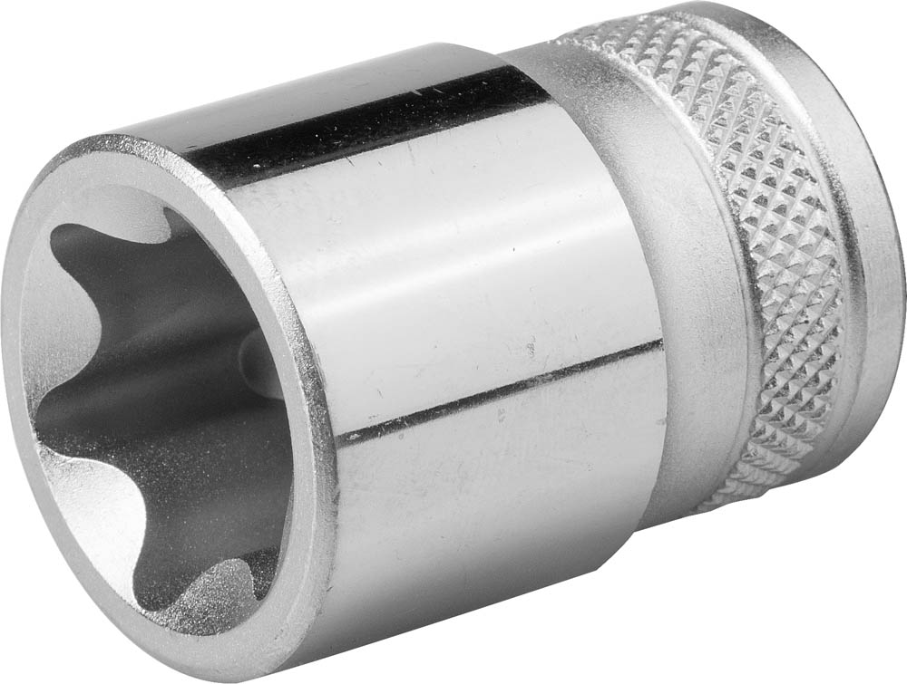 Торцовая головка KRAFTOOL "INDUSTRIE QUALITAT", Cr-V, внешний TORX, хромосатинированная, 1/2", Е 24