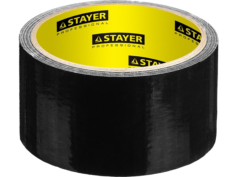 Армированная лента, STAYER Professional 12086-50-10, универсальная, влагостойкая, 48мм х 10м, черная