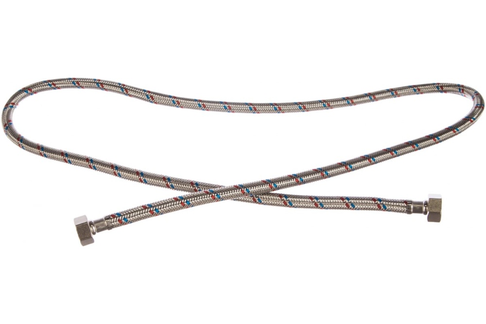 Подводка гибкая ЗУБР для воды, оплетка из нержавеющей стали, г/г 1/2" - 1,5м