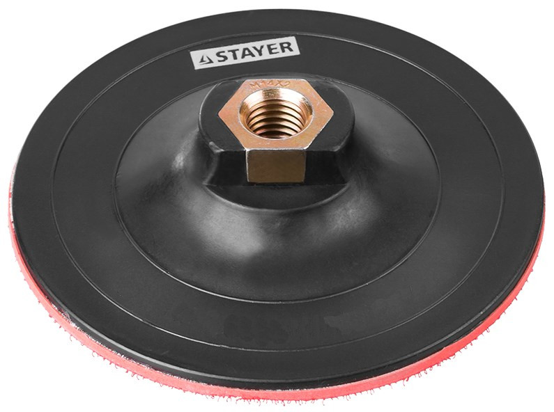 Тарелка опорная STAYER "MASTER" пластиковая для УШМ, на липучке, d=150мм, М14