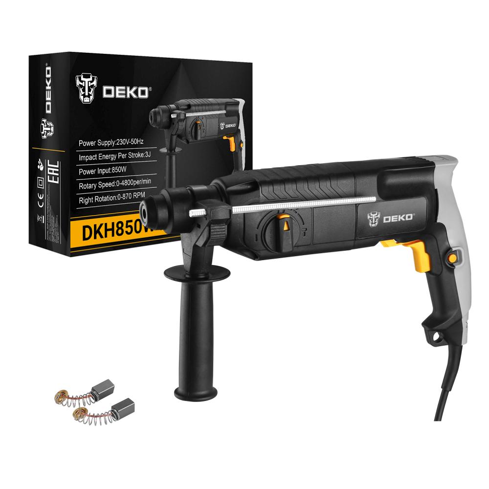 Перфоратор сетевой DEKO DKH850W, 850 Вт, 4800 уд/мин, 3 Дж 063-4255