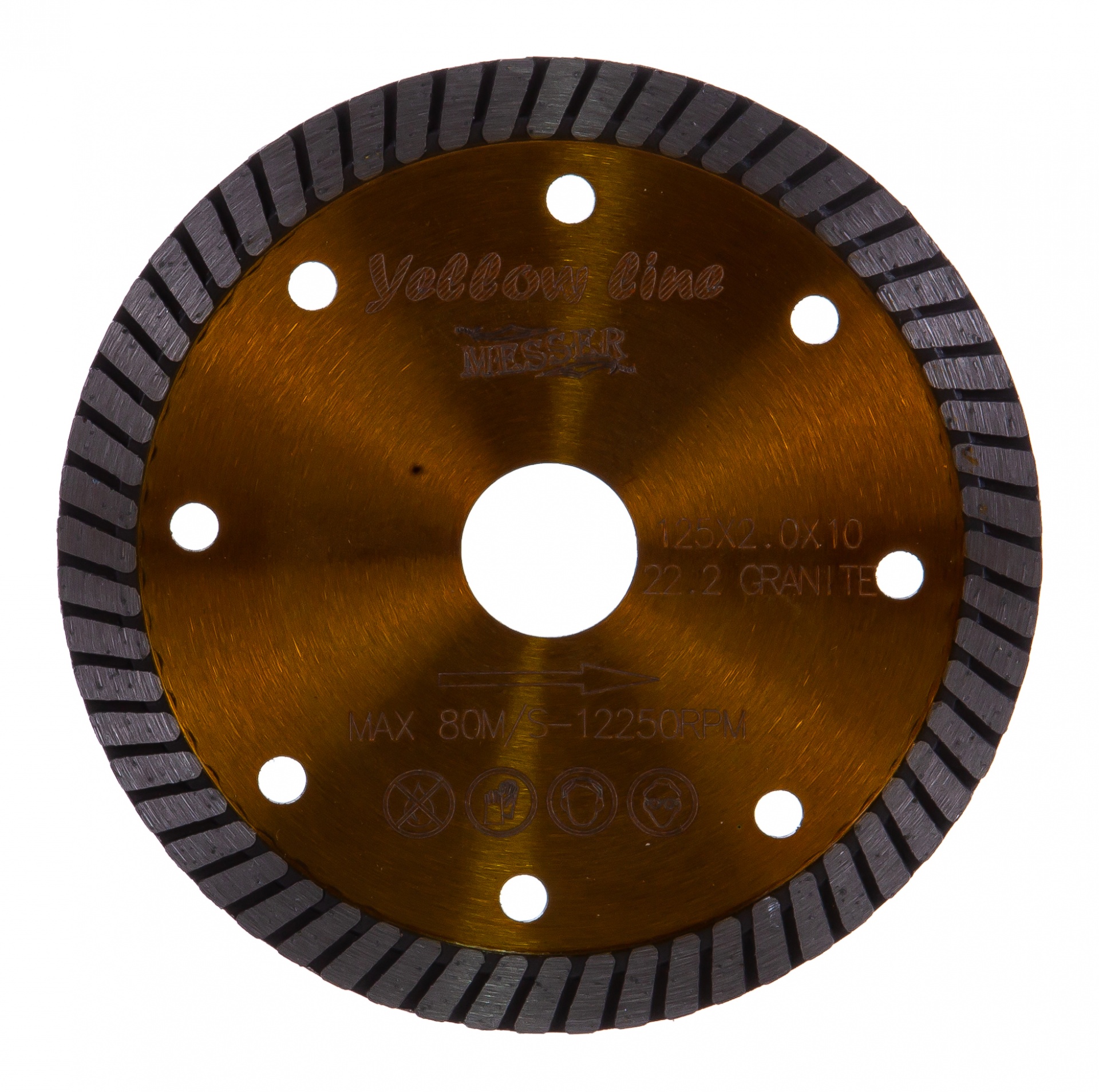 Диск алмазный турбо YL по граниту 125D-2.0T-10W-22.2 MESSER 01-35-125