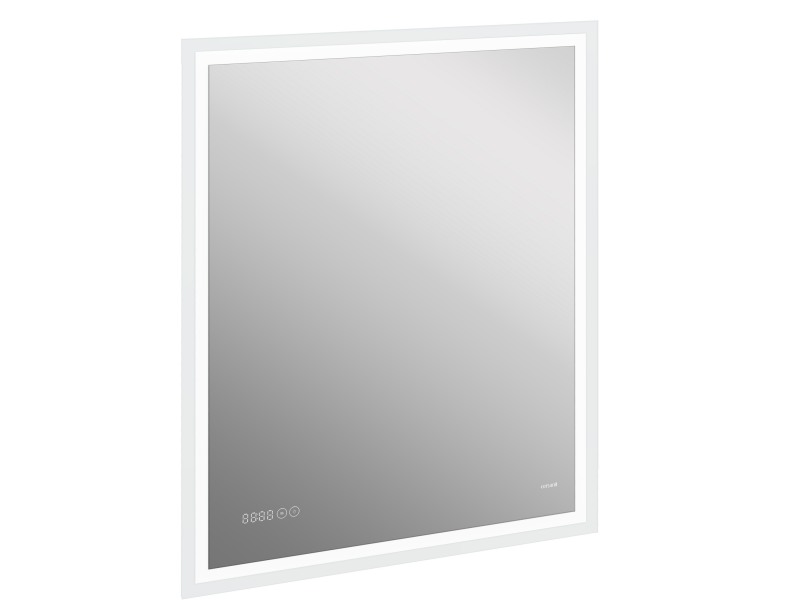  Зеркало LED 080 design pro 70x85 с подсветкой часы с антизапотеванием прямоугольное
