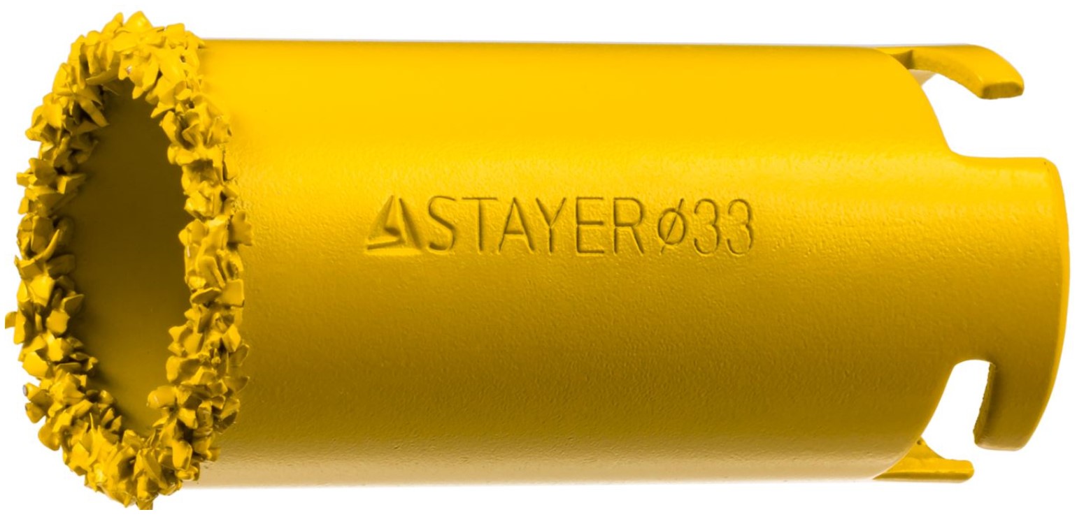 Коронка STAYER "PROFESSIONAL" кольцевая с карбидно-вольфрамовой крошкой, d=33мм