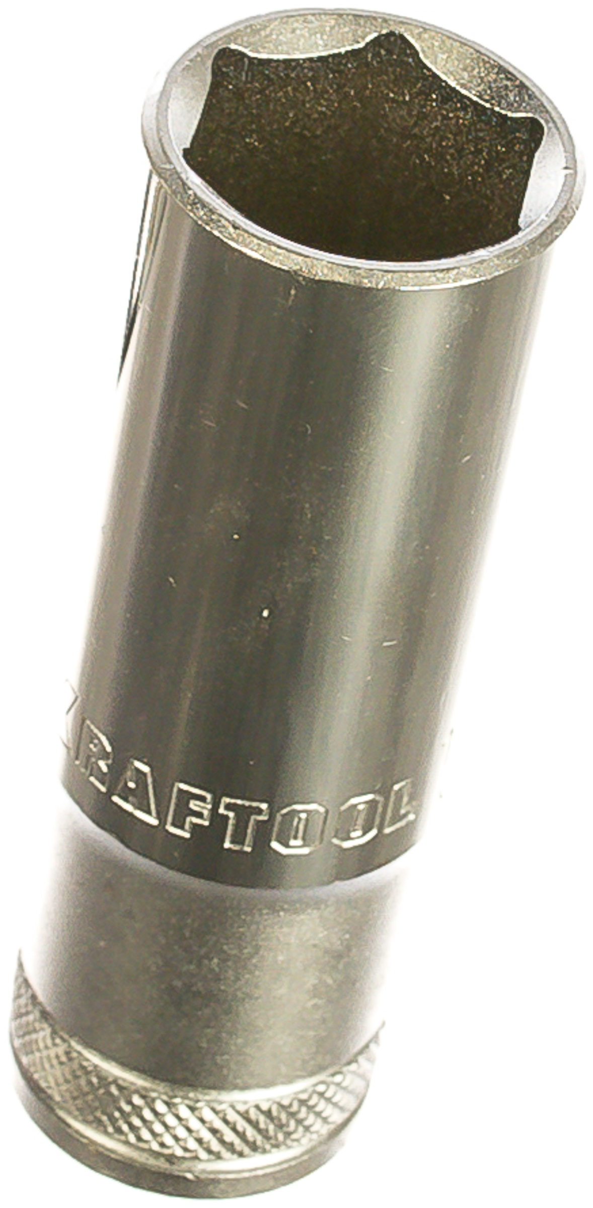 Торцовая головка KRAFTOOL "INDUSTRIE QUALITAT", удлиненная, Cr-V, FLANK, хромосатинированная, 1/2", 19 мм