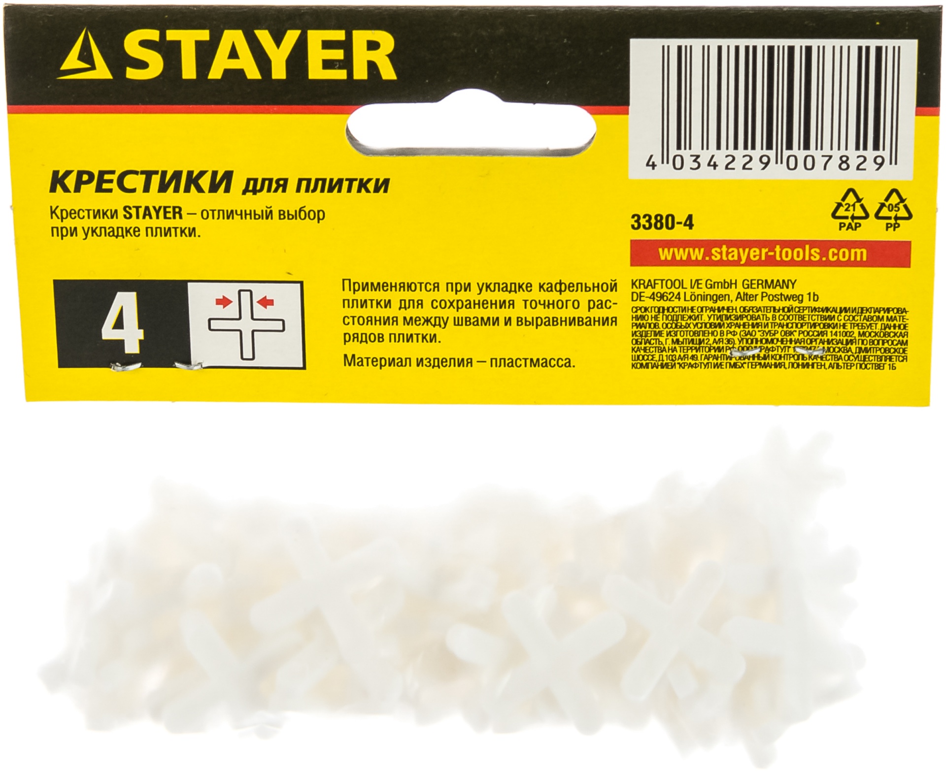 STAYER 4мм крестики для плитки, 100шт