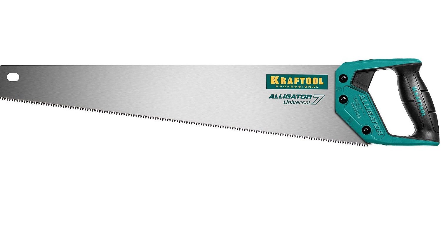 Ножовка универсальная "Alligator Universal 7", 550 мм, 7 TPI 3D зуб.  KRAFTOOL
