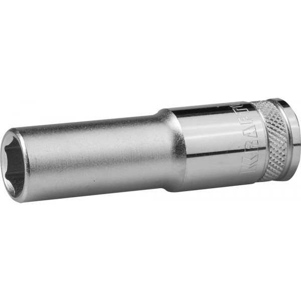 Торцовая головка KRAFTOOL "INDUSTRIE QUALITAT", удлиненная, Cr-V, FLANK, хромосатинированная, 1/2", 12 мм