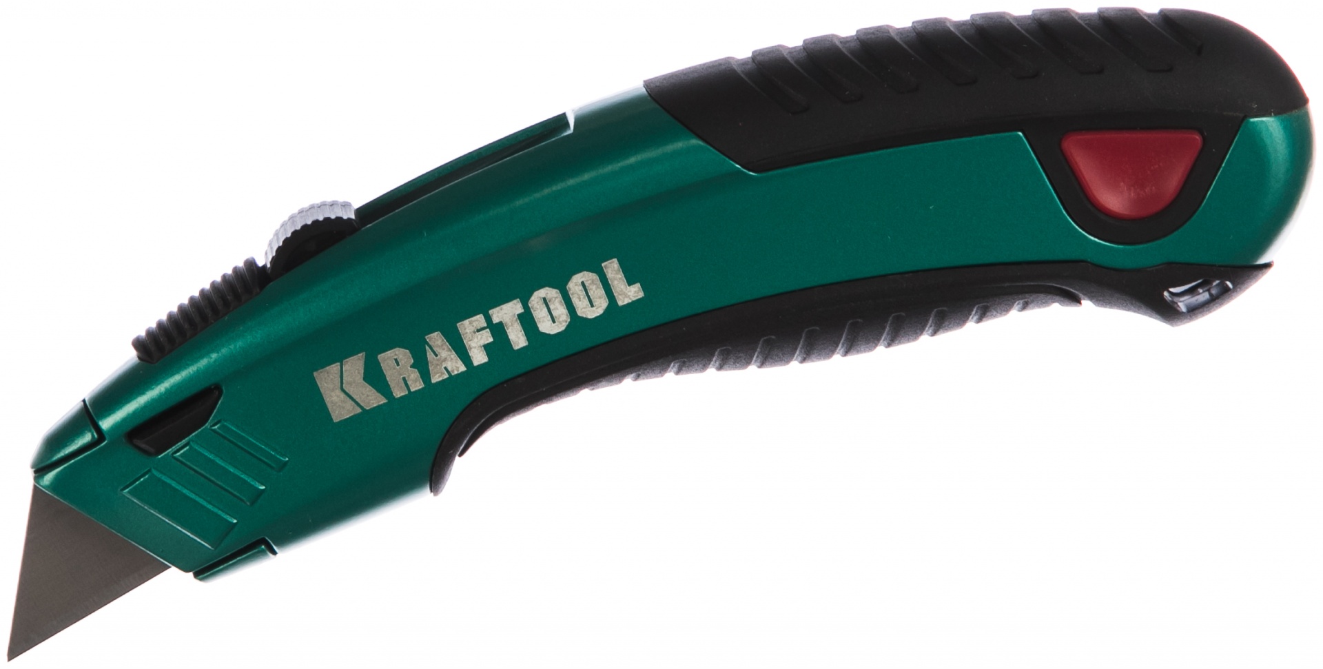 KRAFTOOL GRAND-24, универсальный нож с автостопом, 2 трап. лезвия А24