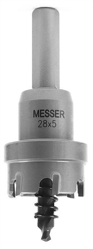 Коронка ТСТ с центрирующим сверлом и толкающей пружиной (28х5 мм) MESSER 20-05-028