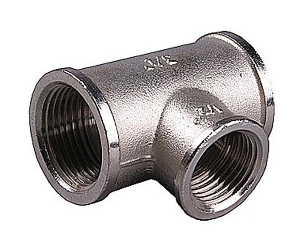 Тройник GENERAL FITTINGS переходной, никелированная латунь, г/г/г, 3/4"-1/2"-3/4"