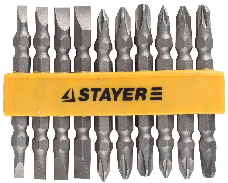 Набор STAYER Биты "MASTER" двухсторонние в пластиковом держателе, Cr-V, 10 предметов