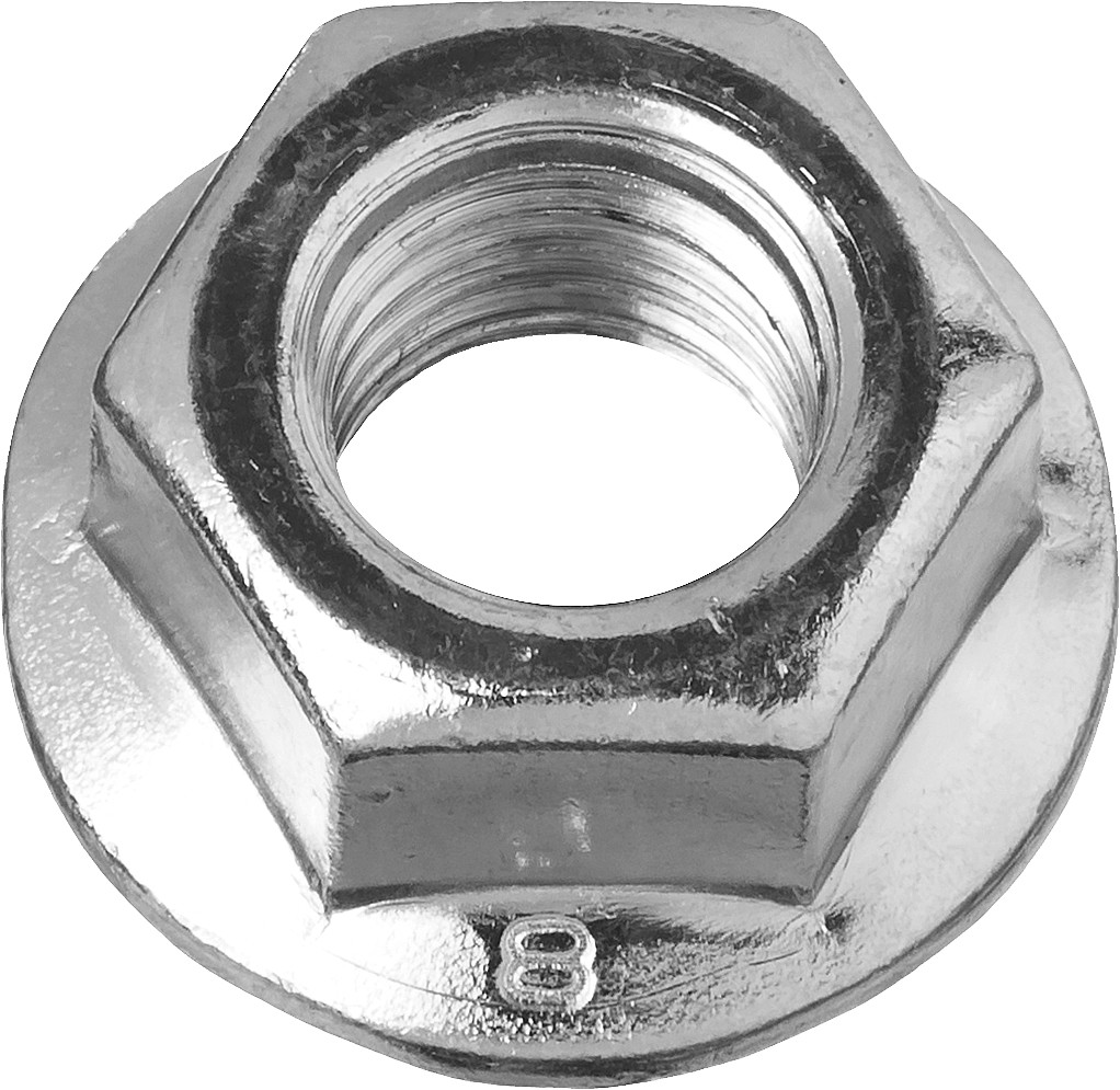 Гайка DIN 6923 с фланцем Зубр M16, 5 кг, кл. пр. 8, оцинкованная, 303630-16