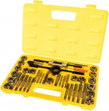 STAYER MaxCut 40 предметов, набор метчиков и плашек, инструментальная сталь