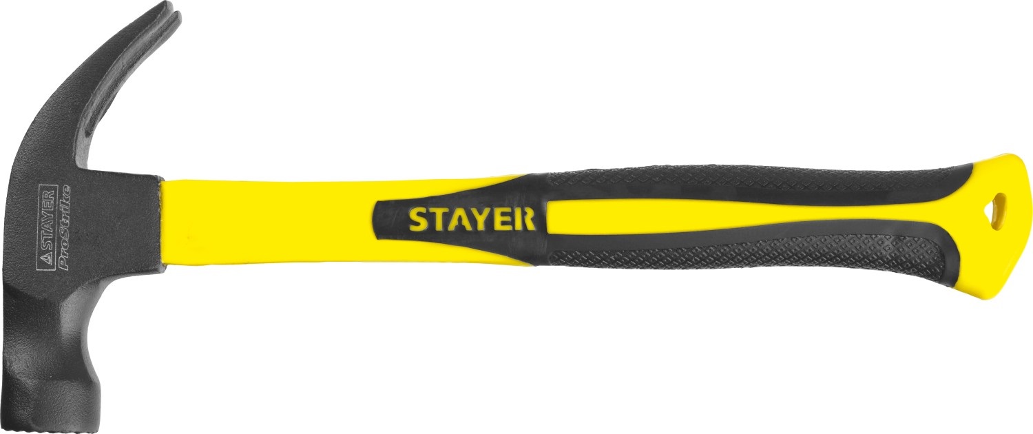 STAYER Fiberglass-M 450 г молоток-гвоздодёр столярный c фиберглассовой рукояткой
