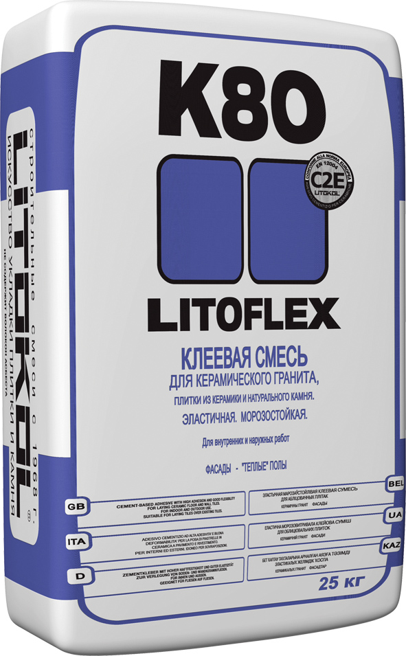  LITOFLEX К80 EVO клеевая смесь 25kg