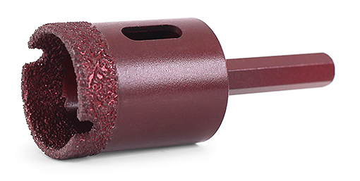 Алмазная коронка MESSER по камню с шестигранным хвостовиком (вакуумное спекание алмазов) 60 мм