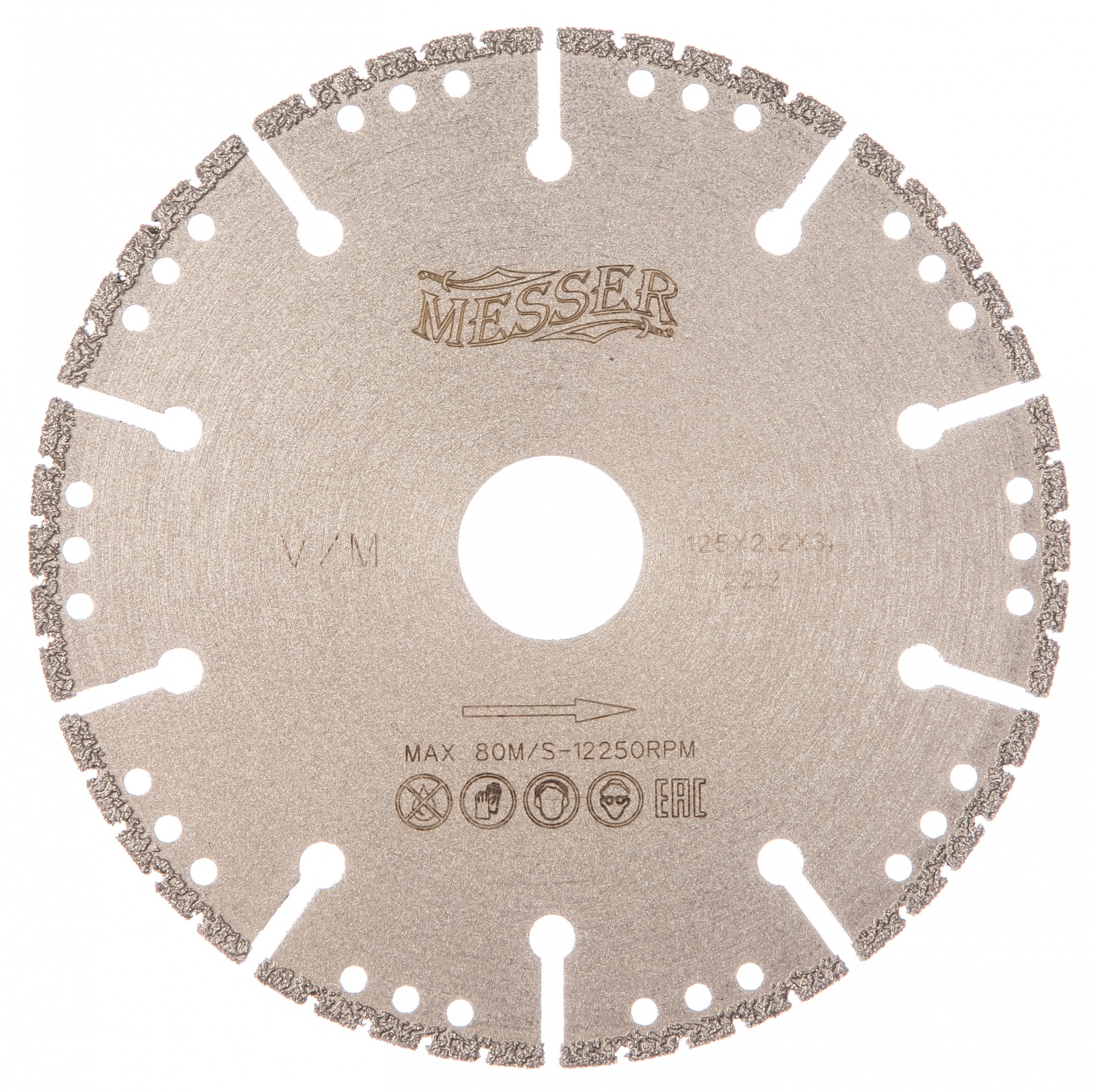 Диск алмазный универсальный V/M 125D-2.5T-3W-22.2 MESSER 01-11-125