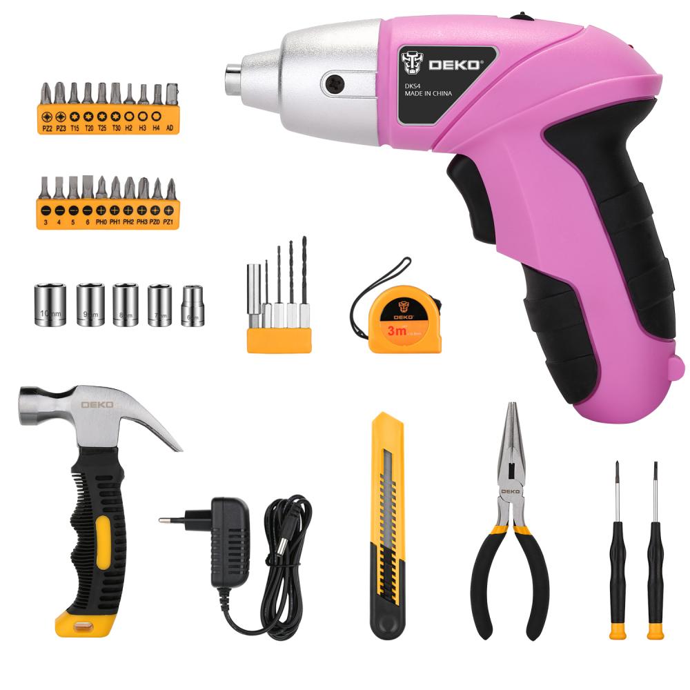 Аккумуляторная отвертка DEKO DKS4 и набор 36 Tools Kit063-4109