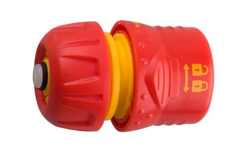 GRINDA GF-12, 1/2", соединитель быстросъёмный для шланга, с автостопом,  с запирающим механизмом