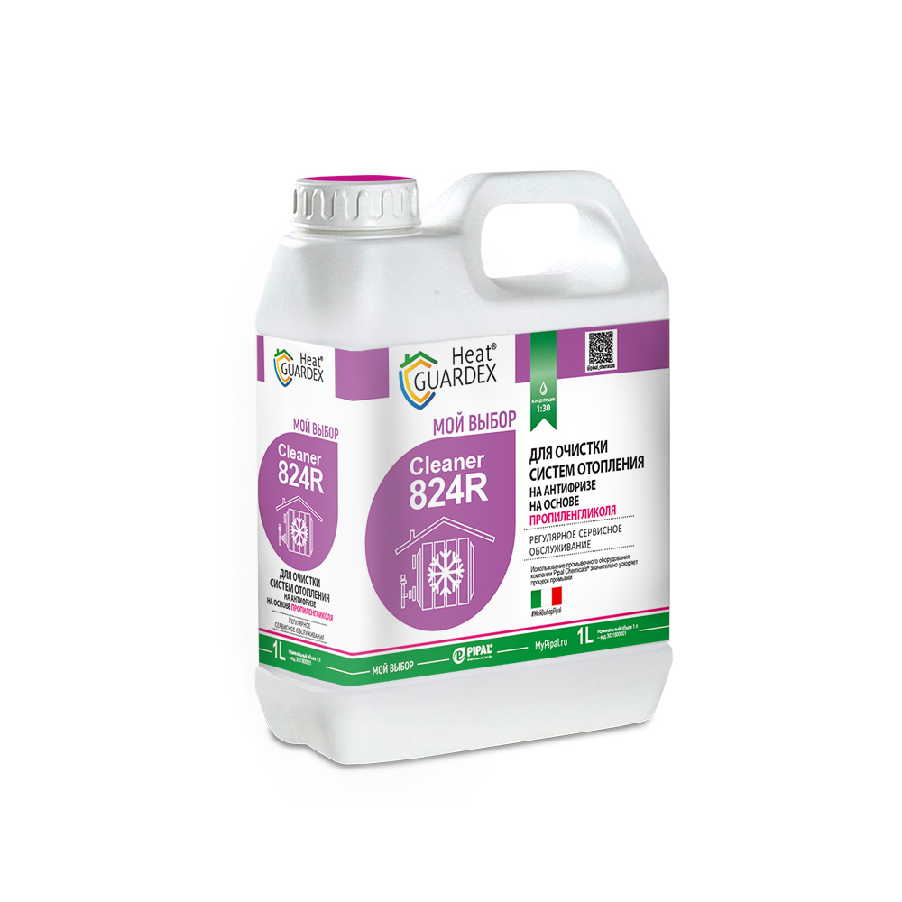 HeatGUARDEX® Cleaner 824 R Реагент для очистки систем отопления, работающих  на антифризе (пропиленгликоль), 1л