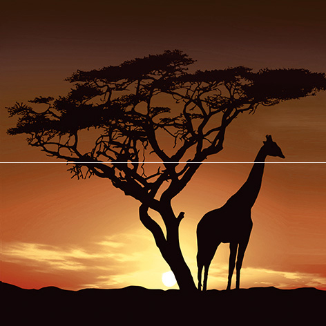 Плитка Africa Панно P2-1D210 40х40 (из 2 плиток)