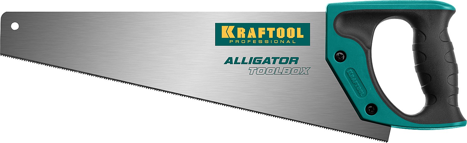 Ножовка (пила) "Alligator TOOLBOX 13" 350 мм, 13 TPI, специальный зуб, компактная, точный рез всех видов материалов, KRAFTOOL
