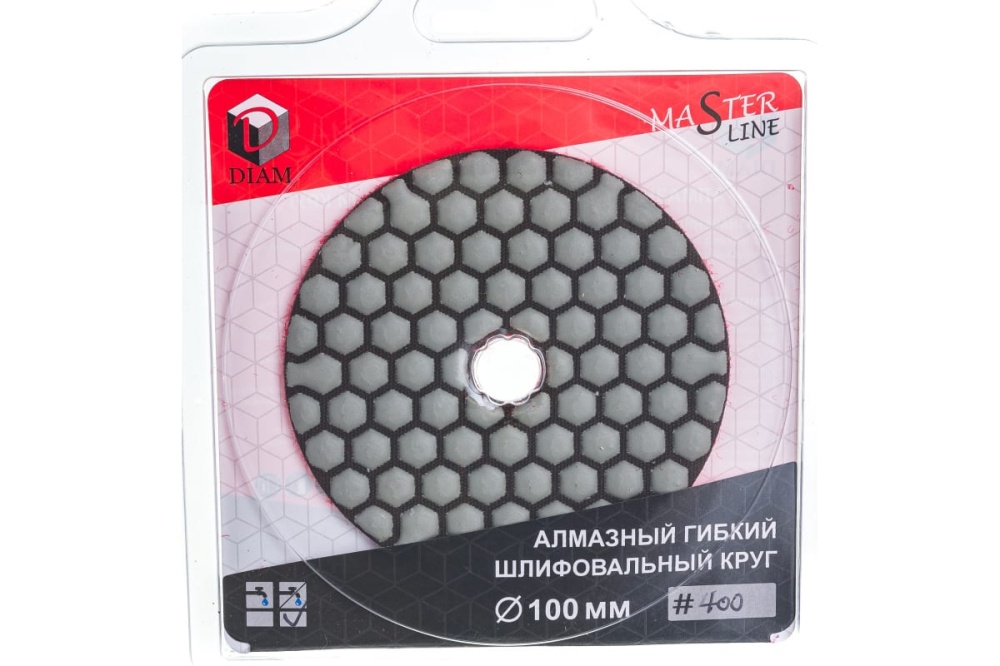 Круг алмазный гибкий шлифовальный АГШК Master Line (100х2 мм; №400; сухая) Diam 000568